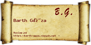 Barth Géza névjegykártya