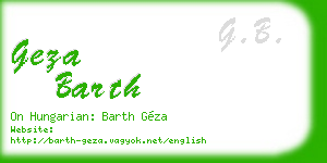 geza barth business card