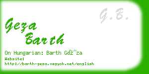 geza barth business card